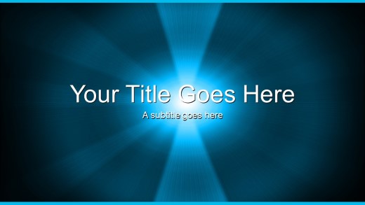 Lightray Blue Widescreen PowerPoint Template title slide design