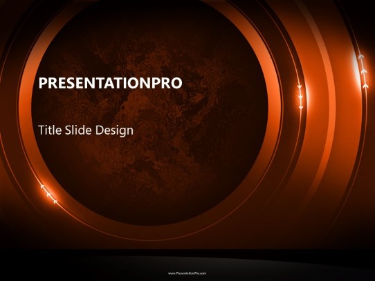 Liquid Techno Orange PowerPoint Template title slide design