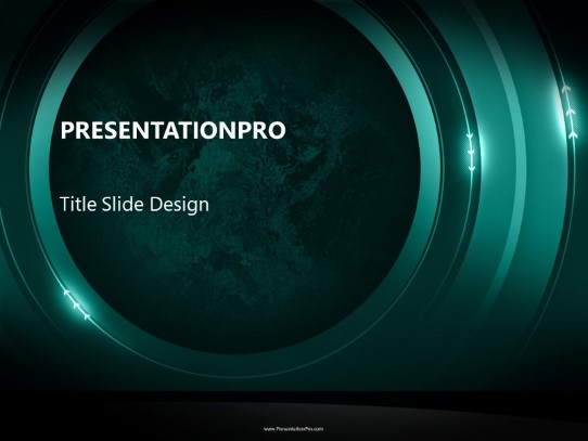 Liquid Techno Teal PowerPoint Template title slide design