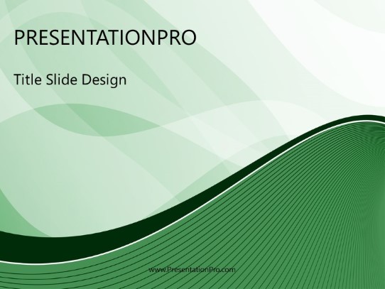 Modern Wave Green PowerPoint Template title slide design
