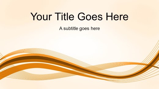 Motion Wave Orange Widescreen PowerPoint Template title slide design