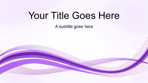 Motion Wave Purple1 Widescreen PowerPoint Template title slide design