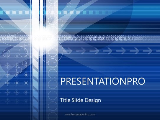 Moving Forward Blue PowerPoint Template title slide design
