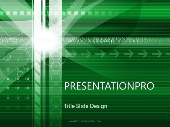 Moving Forward Green PowerPoint Template title slide design
