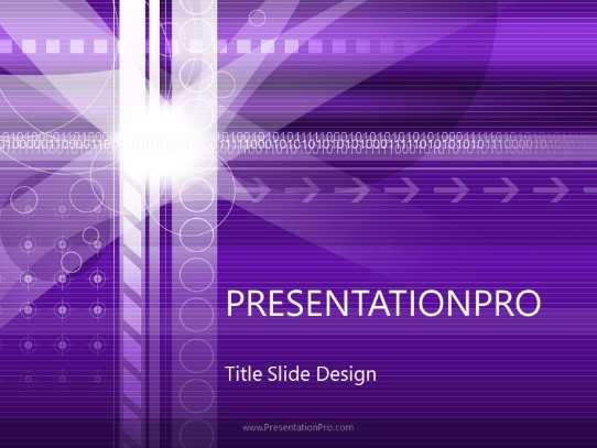 Moving Forward Purple PowerPoint Template title slide design