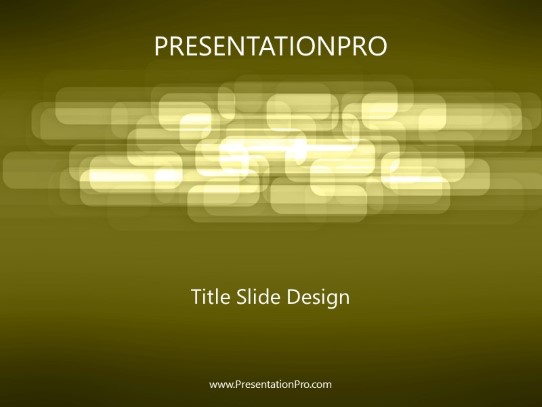 Rectangular Motion Gold PowerPoint Template title slide design