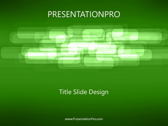 Rectangular Motion Green PowerPoint Template title slide design