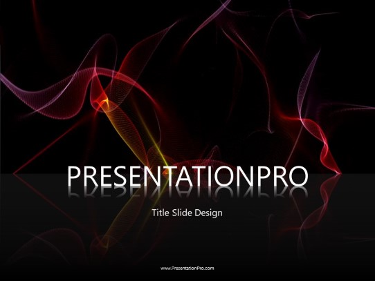 Red Waves PowerPoint Template title slide design