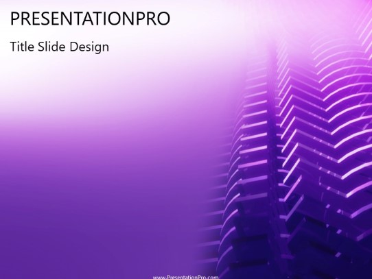Skyscraper Purple PowerPoint Template title slide design