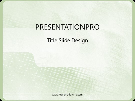 Soft Silver Green PowerPoint Template title slide design