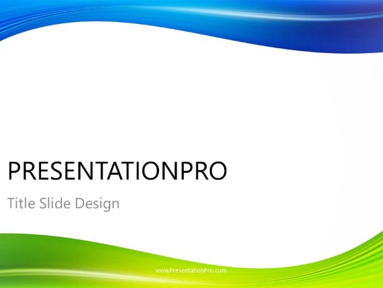 Soothing Waves Duo White PowerPoint Template title slide design