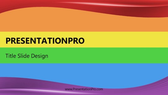 Waves Rainbow 03 Widescreen PowerPoint Template title slide design