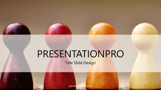Standing Pegs Widescreen PowerPoint Template title slide design
