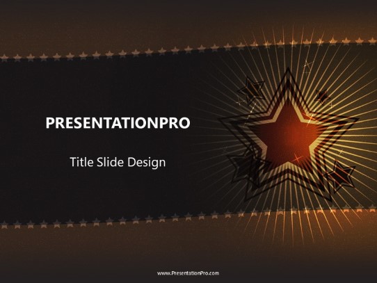 Starfield Gold PowerPoint Template title slide design