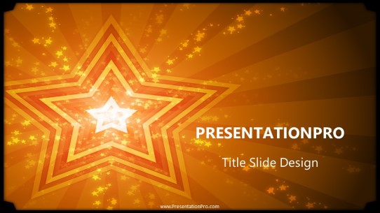 Stars 01 Orange Widescreen PowerPoint Template title slide design