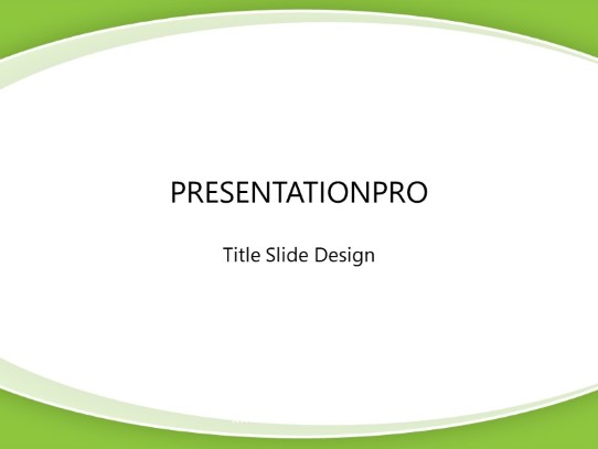 Swoop Simple Green PowerPoint Template title slide design