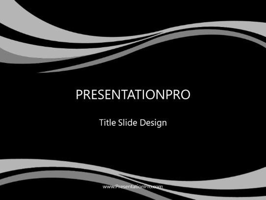 Swoopie Flow Black PowerPoint Template title slide design