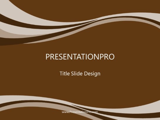Swoopie Flow Brown PowerPoint Template title slide design