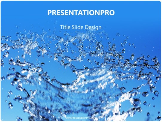Water Splash PowerPoint Template title slide design