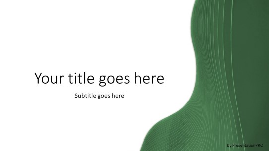 Waves of Green Widescreen PowerPoint Template title slide design