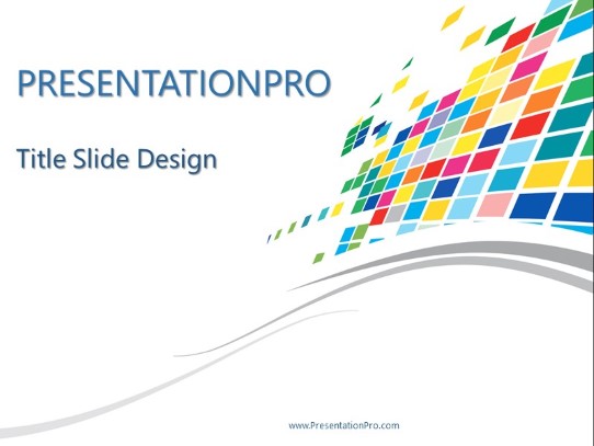 Waving Colored Squares 01 PowerPoint Template title slide design