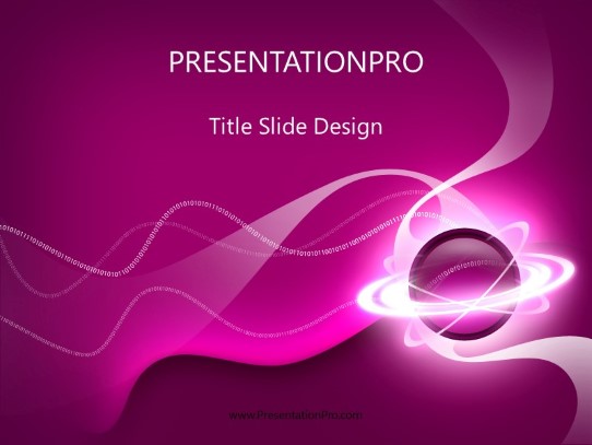 Whirly Orb Mauve PowerPoint Template title slide design