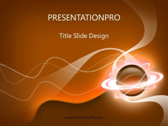 Whirly Orb Orange PowerPoint Template title slide design