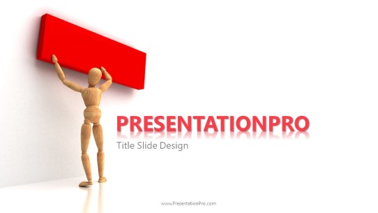 Wooden Figure Sign Blank Widescreen PowerPoint Template title slide design