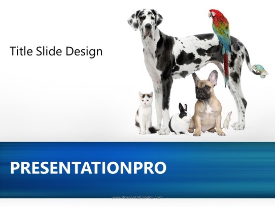 Friendly Pets PowerPoint Template title slide design