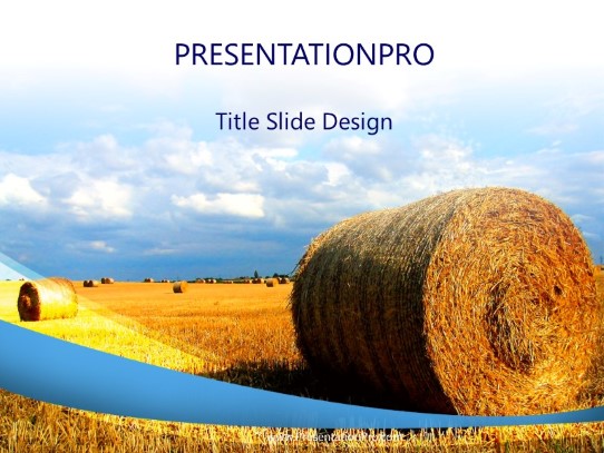 Hay Field PowerPoint Template title slide design