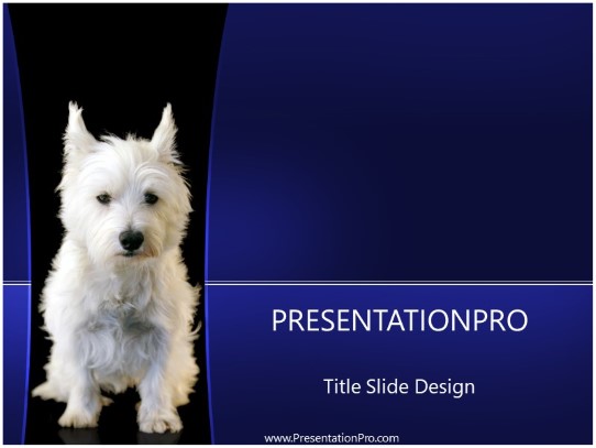 White Dog PowerPoint Template title slide design