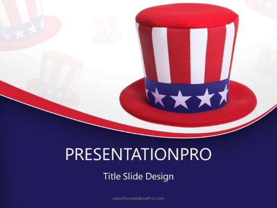 Patriotic Hat PowerPoint Template title slide design