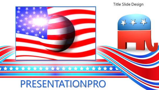 The Patriotic Republican Widescreen PowerPoint Template title slide design