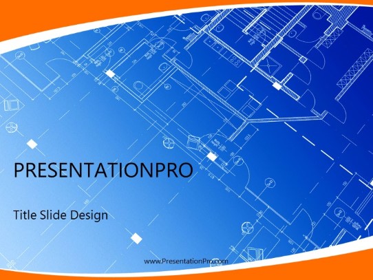 Architecture Blueprints PowerPoint Template title slide design