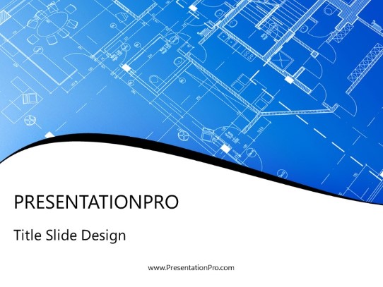 Blueprint Design PowerPoint Template title slide design