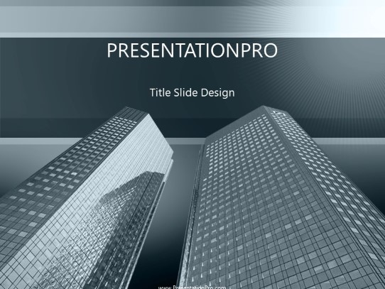 Building 05 Gray PowerPoint Template title slide design