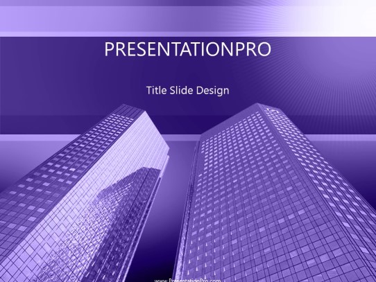 Building 05 Purple PowerPoint Template title slide design