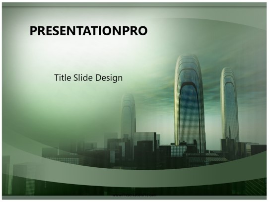 Futuristic City PowerPoint Template title slide design