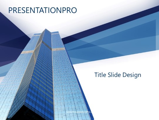 Shooting Skyscraper PowerPoint Template title slide design
