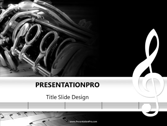 Music Notes PowerPoint Template title slide design