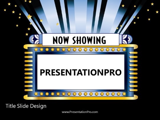 Now Showing Sign PowerPoint Template title slide design