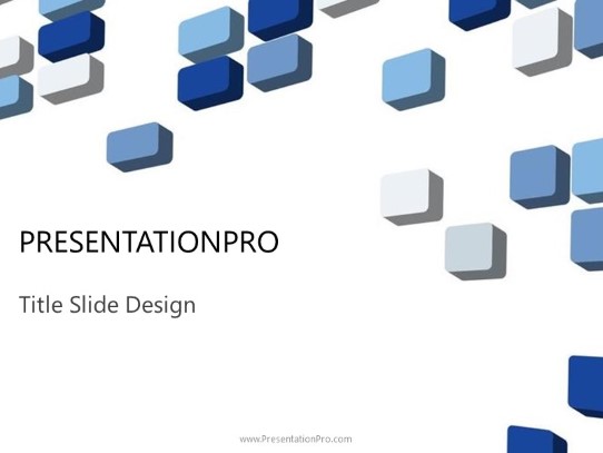 3D Grid Squares PowerPoint Template title slide design