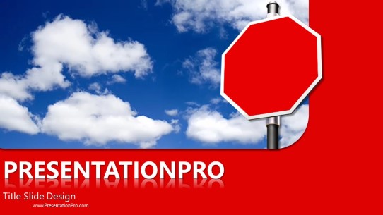 Blank Stop In Clouds Widescreen PowerPoint Template title slide design