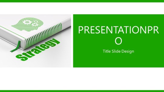 Book Strategy Widescreen PowerPoint Template title slide design