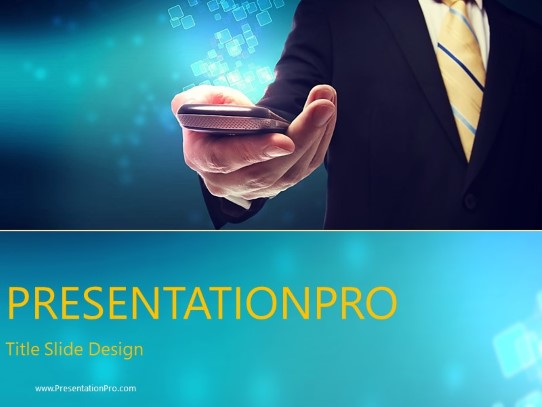 Business Mobile PowerPoint Template title slide design