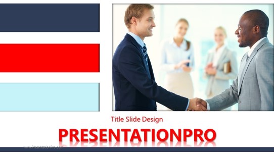 Businessmen Agreement Widescreen PowerPoint Template title slide design