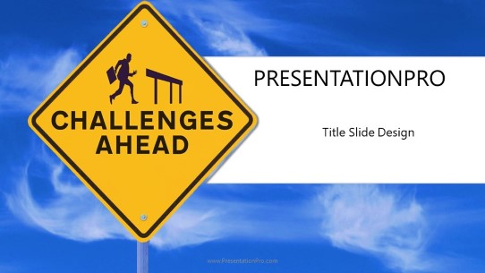Challenges Ahead Widescreen PowerPoint Template title slide design
