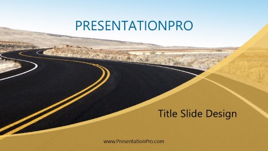 Curving Road 01 Widescreen PowerPoint Template title slide design