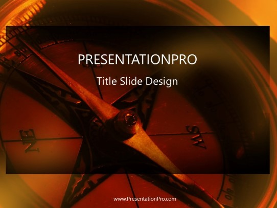 Dark Compass PowerPoint Template title slide design