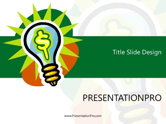 Dollar Bulb PowerPoint Template title slide design